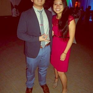 White House Black Market red lace shift dress